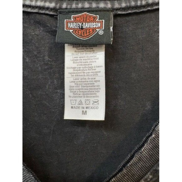 Harley-Davidson Womens Acid Wash V-Neck Graphic Tee Medium - Picture 4 of 4